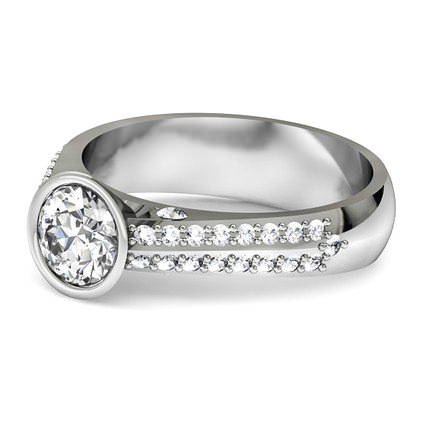 Diamond Ring White Gold Carlotta - Side View