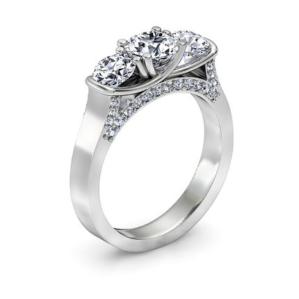 Diamond Ring Platinum 950 Lea - Main View
