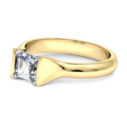 Asscher Diamond Ring Jasmine - Side View