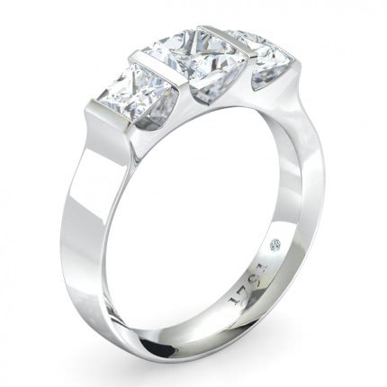 Princess Engagement Ring White Gold Karine - Main View