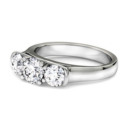 Diamond Ring Platinum 950 Camelia - Side View