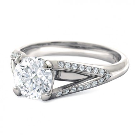 Engagement Ring Platinum 950 Maia - Side View