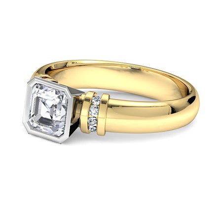 Asscher Diamond Ring Alba - Side View