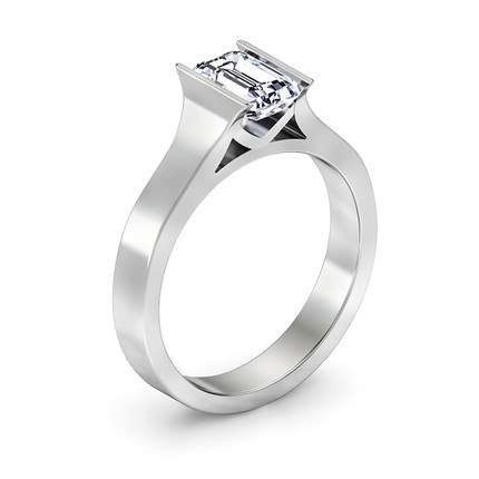 Emerald Diamond Ring Platinum 950 Argenta - Main View