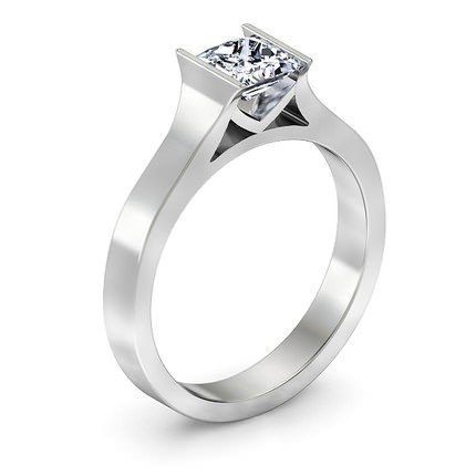 Princess Diamond Ring White Gold Incenso - Main View