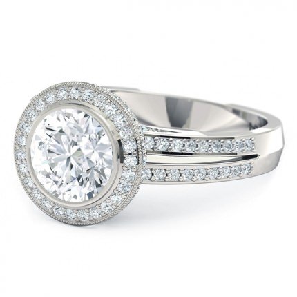 Diamond Ring White Gold Essence - Side View