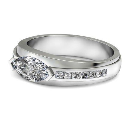 Marquise Diamond Ring Platinum 950 Oceana - Side View