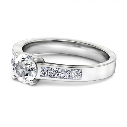 Diamond Ring Platinum 950 Fiorella - Side View