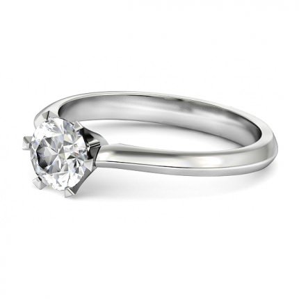 Diamond Ring Platinum 950 1791 Solitaire - Side View