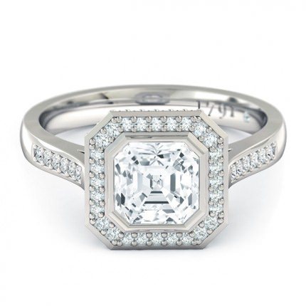 Asscher Diamond Rings White Gold Imilia