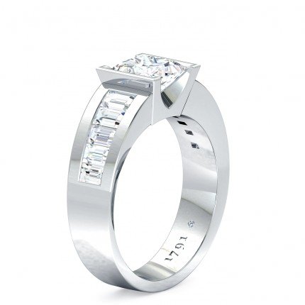 Princess Diamond Ring White Gold Quadrata - Main View