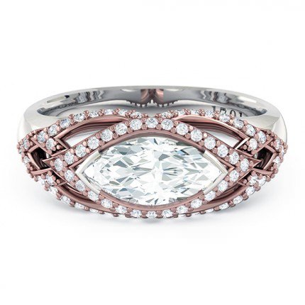 Marquise Diamond Rings White Gold Aura