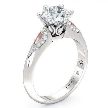 Diamond Ring Platinum & Rose Gold Petalo - Main View