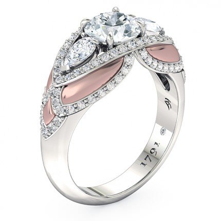 Diamond Ring Platinum & Rose Gold Isla - Main View