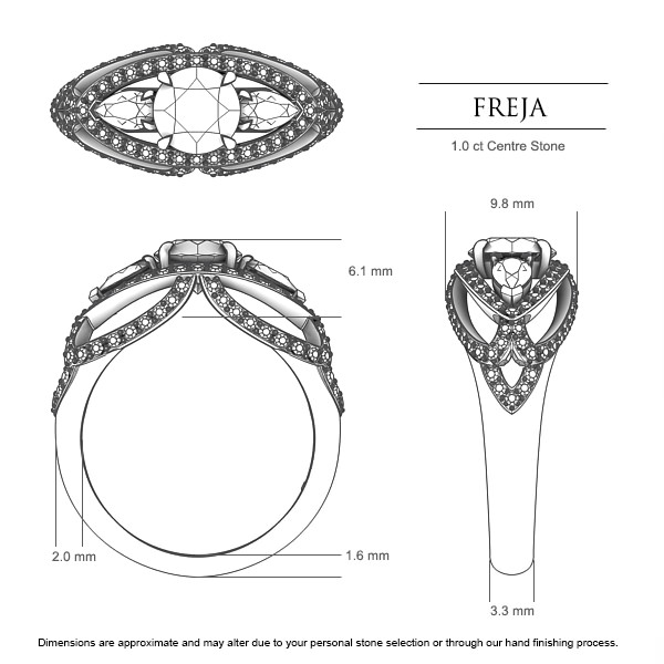 Diamond Rings Freja - Dimensions