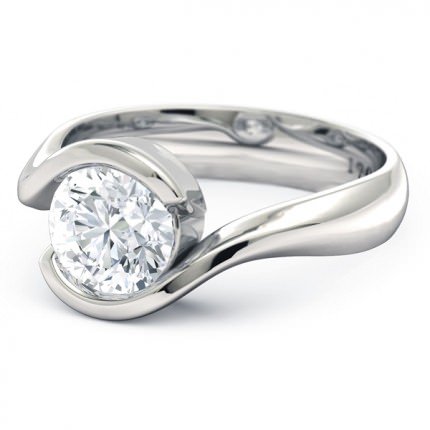 Engagement Ring Platinum 950 The Embrace - Side View