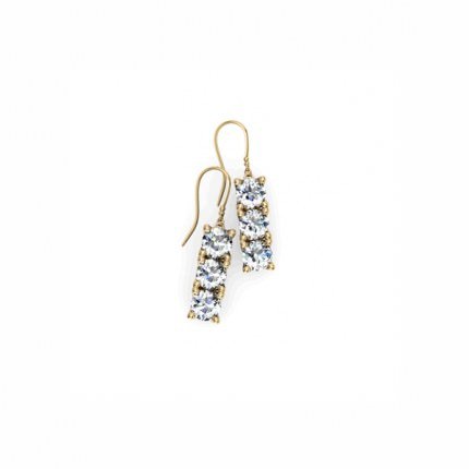 Diamond Earrings Trio Drop Earrings- 2ctw