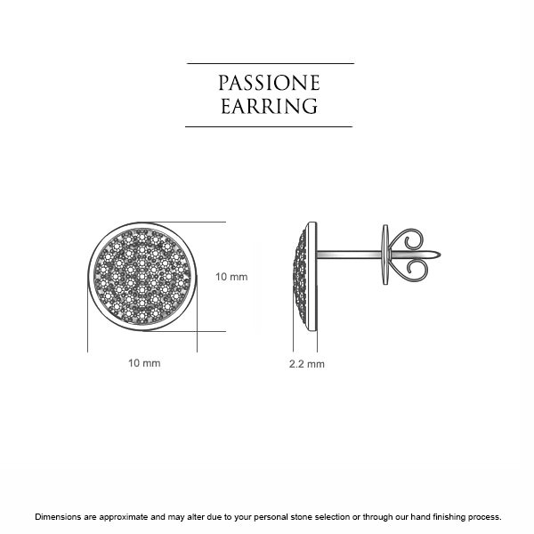 Diamond Earrings Platinum 950 Passione - Dimensions