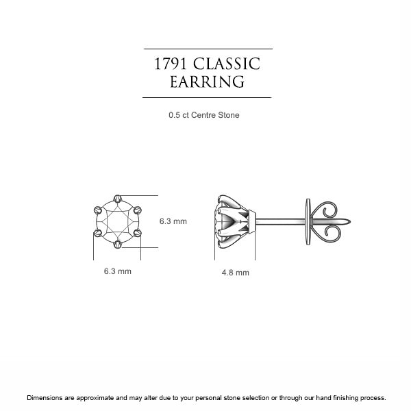 Diamond Earrings White Gold 1791 Classic - Dimensions