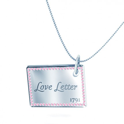 Necklace Silver Pink Sapphire Letter - Main View