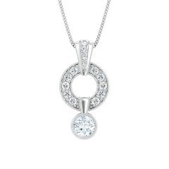 Diamond Necklaces Platinum 950 Cluster Drop
