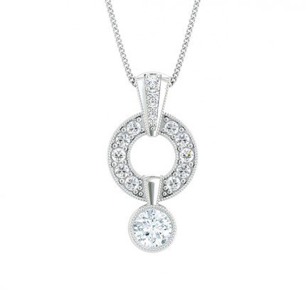 Diamond Necklaces White Gold Cluster Drop