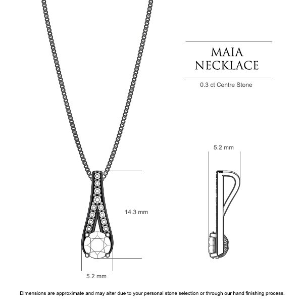 Diamond Necklaces Maia - Dimensions
