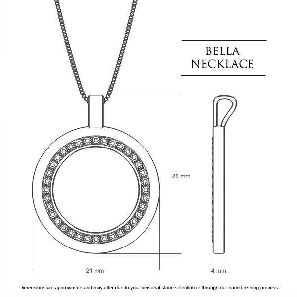 Diamond Necklaces Platinum 950 Bella - Dimensions