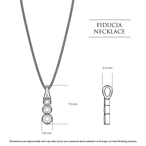 Diamond Necklaces Platinum 950 Fiducia - Dimensions