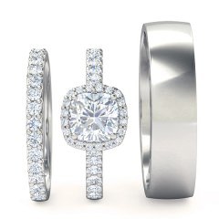 Cushion Matching Sets White Gold + PT setting Priana