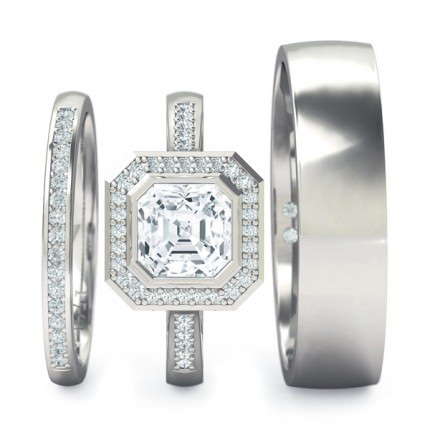 Asscher s Platinum 950 Imilia Matching Set