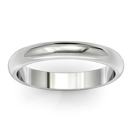 Wedding Bands White Gold D Shape Band