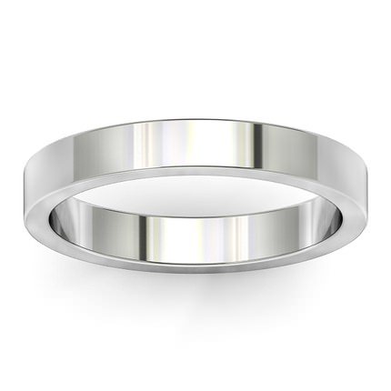 Wedding Bands White Gold Flat Band