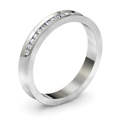 Wedding Band Platinum 950 Concave Brilliant Band - Main View