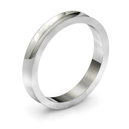 Wedding Band Platinum 950 Concave Band - Main View