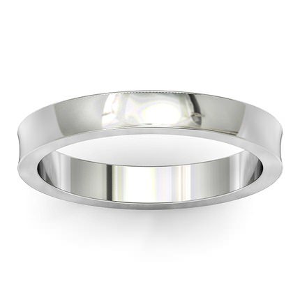 Wedding Bands White Gold Concave Band