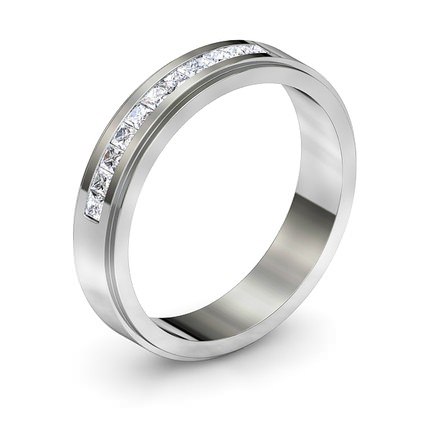 Wedding Band White Gold 1791 Princess Band - Main View