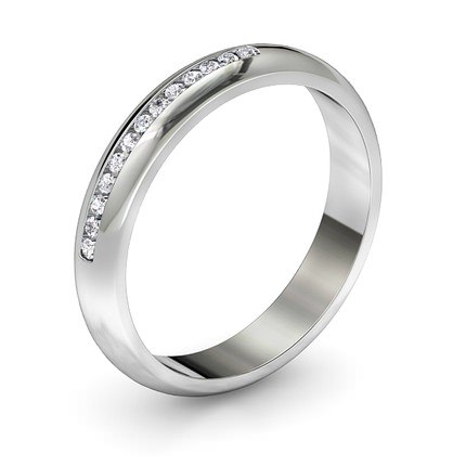 Wedding Band Platinum 950 Bead set Band - Main View