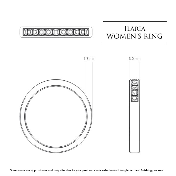 Wedding Bands Ilaria Womens - Dimensions