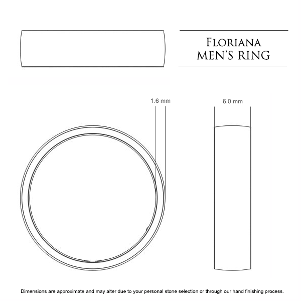 Wedding Bands Floriana Mens - Dimensions