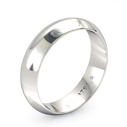 Wedding Band White Gold 1791 Classic Men's - Main View