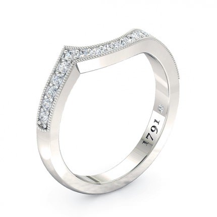 Wedding Band White Gold Perlina Women's - Main View