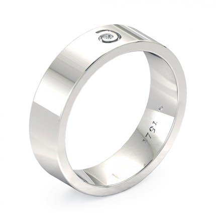 Wedding Band Platinum 950 Perlina Men's - Main View