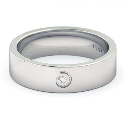 Wedding Bands White Gold Perlina Men's