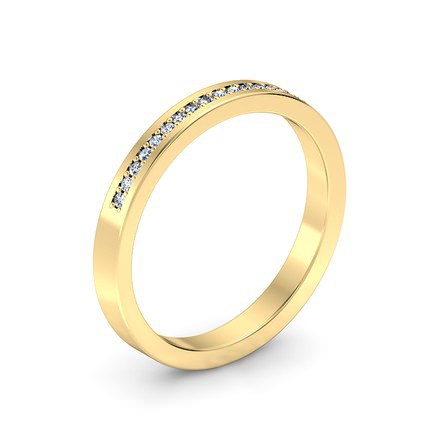  Bead-set Edged Wedding Band - Main View