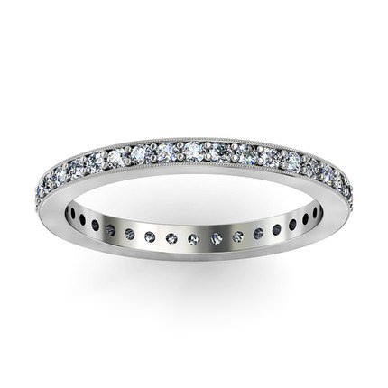  Platinum 950 Full Millgrain Wedding Band