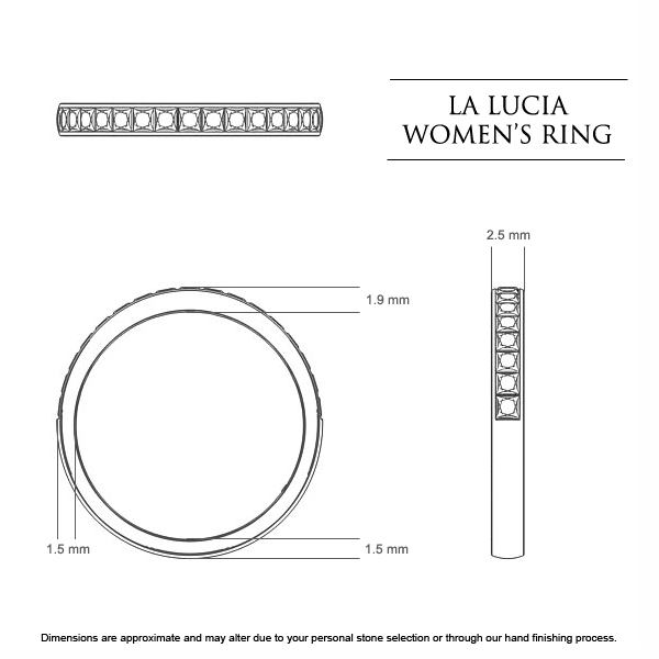 Wedding Bands White Gold La Lucia Women's - Dimensions