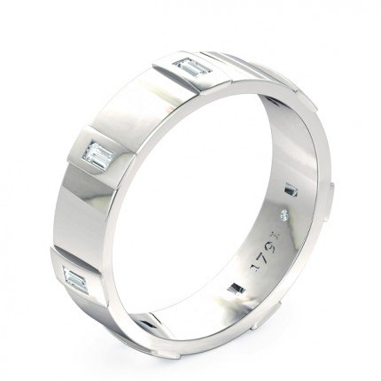 Wedding Band Platinum 950 Quadrata Men's - Main View