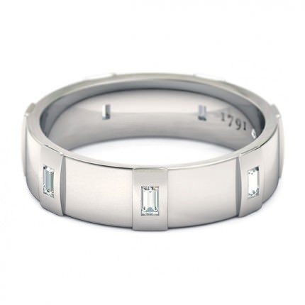 Wedding Bands Platinum 950 Quadrata Men's