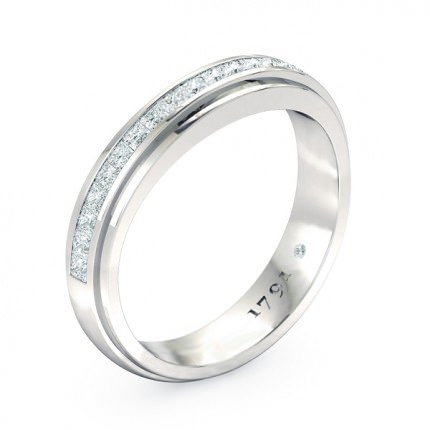 Wedding Band Platinum 950 Deep Blue Women's - Main View